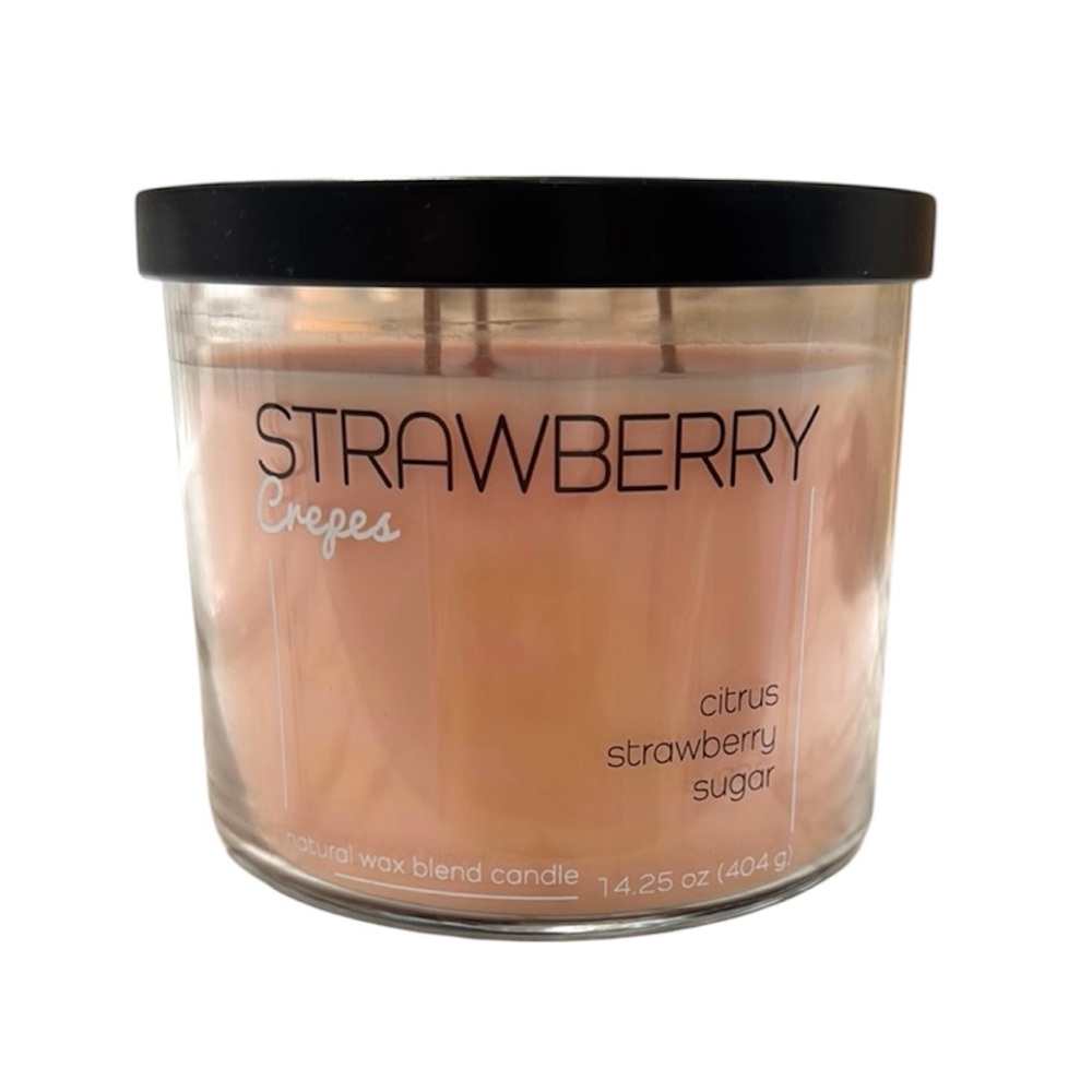 Kirkland’s Home - Pink Strawberry Crepes 3 Wick Candle